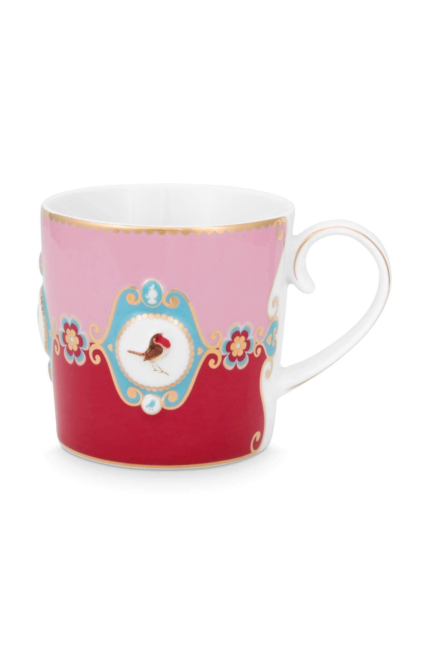 tea-for-one-love-birds-medallion-red-pink